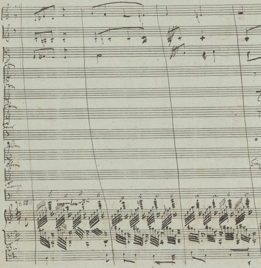 Working autograph of the score